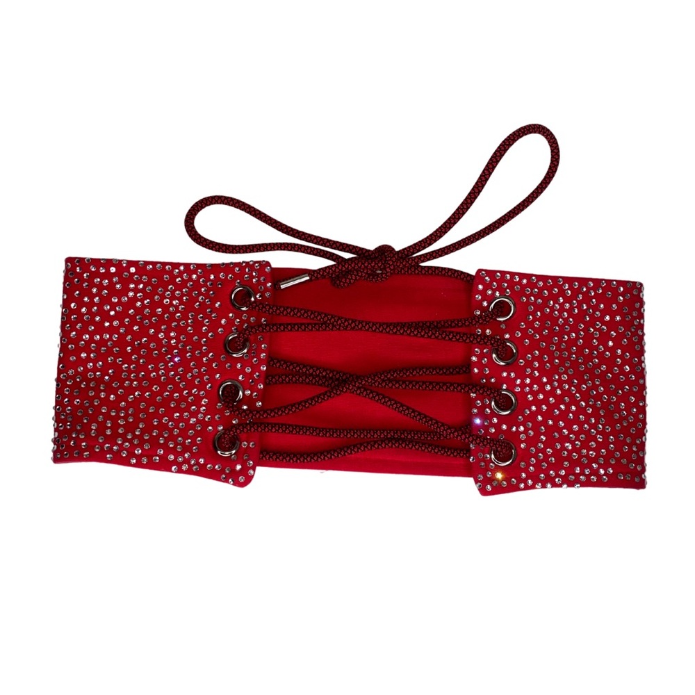 Crystal red waist belt